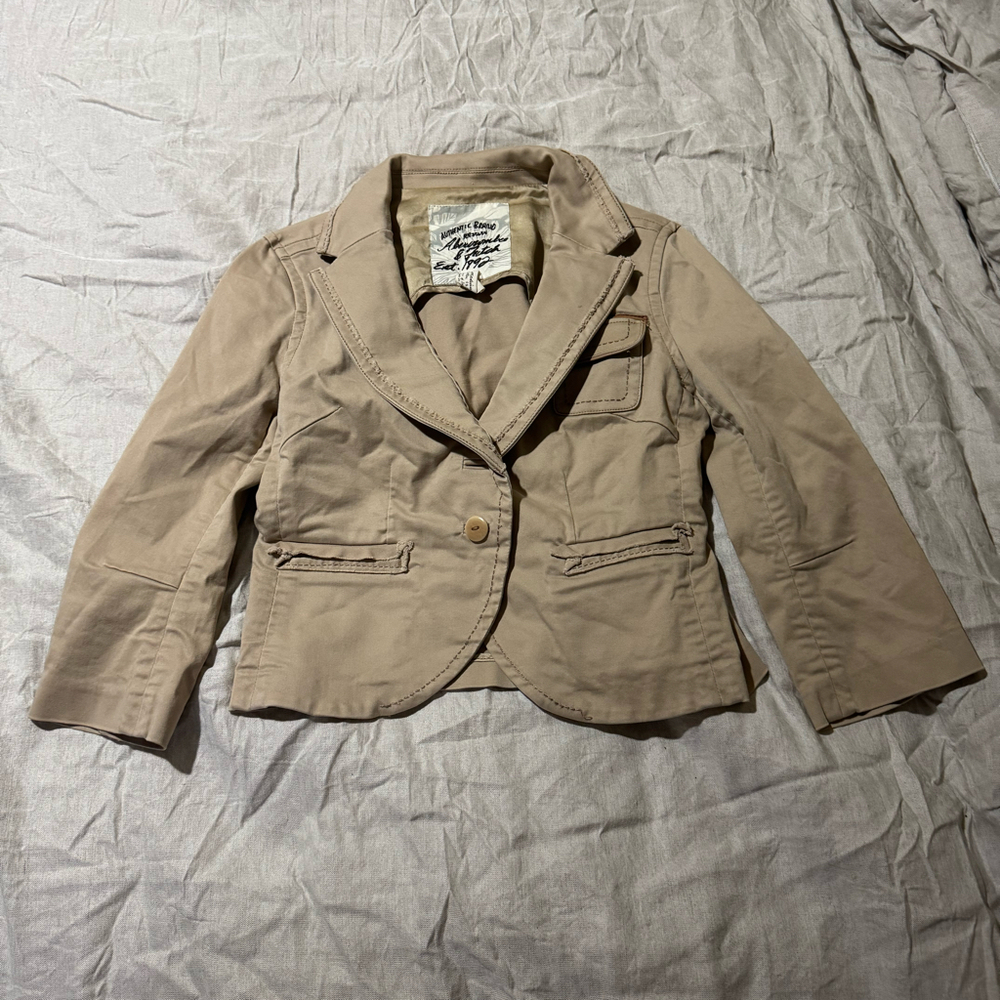 Y2K Abercrombie & Fitch Women’s Khaki Utility Blazer Jacket  size xs/s
